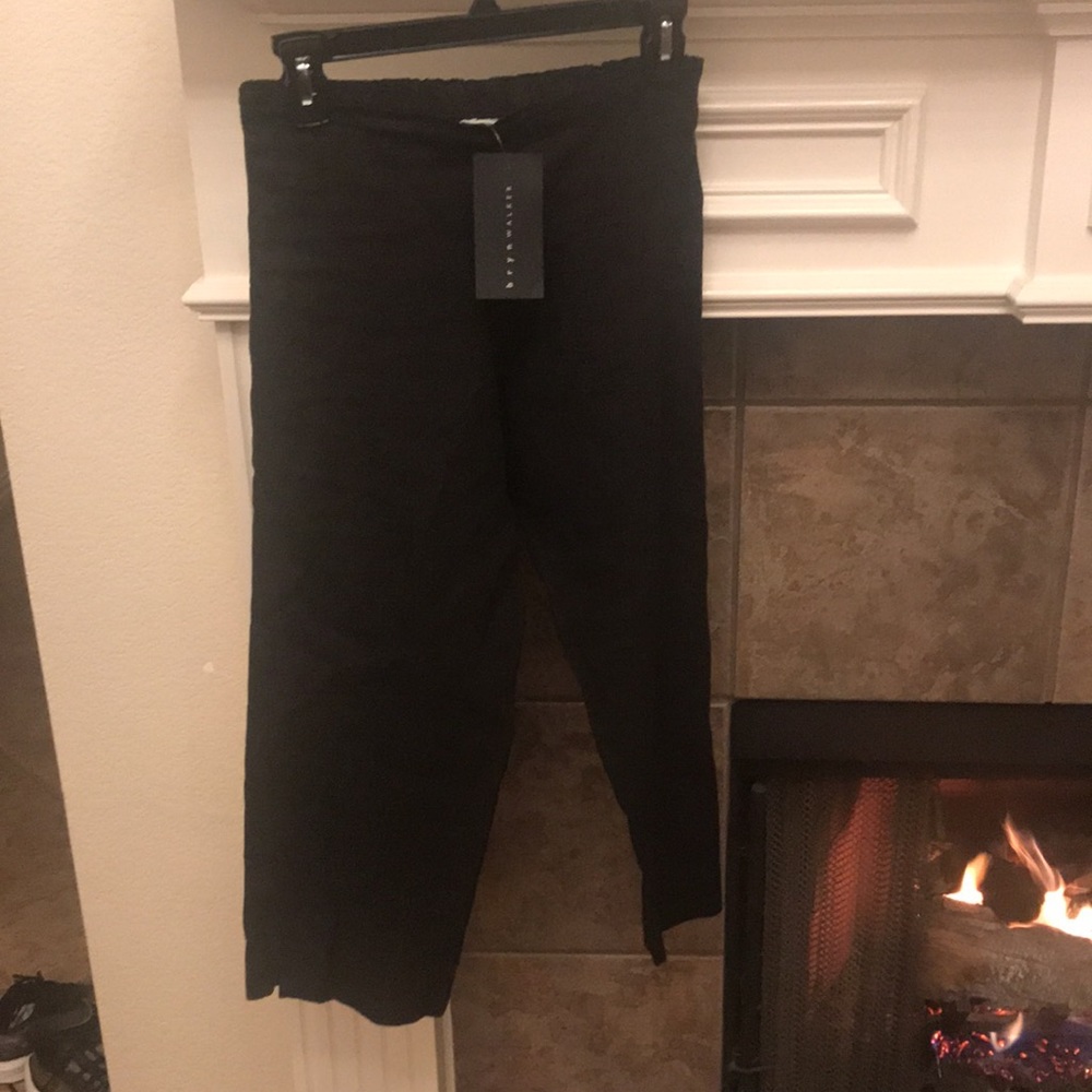 Bryn Walker Linen Capri Pants Black SZ XXS